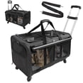 thumbnail image 1 of GJEASE Transporteur Roulant pour Animaux à Double Compartiment avec Roues, Transporteur pour 2 Chats, Design Super Ventilé, Idéal pour Voyager/randonner/camping, 1 of 7