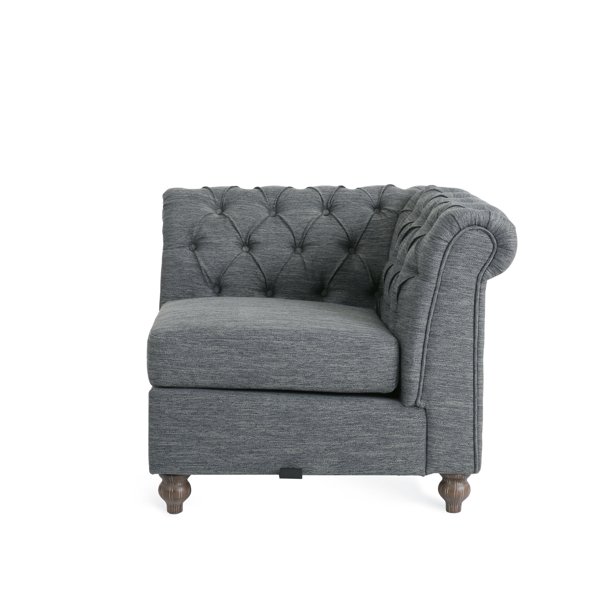 Noble House Petes Indoor Contemporary Fabric Sectional Sofa, Charcoal