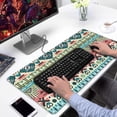 thumbnail image 2 of Long Mouse Pads for Desk,Teal and Orange Geometric Boho Pattern Desk Mats on Top Of Desks, Desk Mouse Pad Extra Large with 3mm Non-Slip Base and Stitched Edge for Gaming,Office,Work,Home 31.5"x15.7", 2 of 6