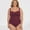 Burgundy, variant on Women's Slimming Control Cross Front One Piece Swimsuit - (Black, 10)
