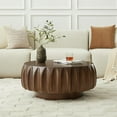 thumbnail image 4 of Kevinplus 31.5" Round Solid Wood Coffee Table with Sculptural Design for Living Room,Walnut, 4 of 8