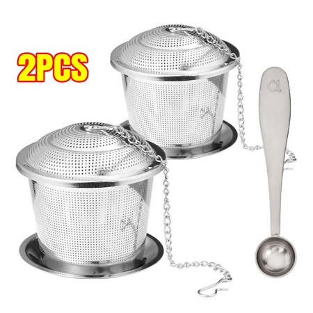 2 Pack Tea Strainers for Loose Tea Extra Fine Mesh 18/8 Stainless Steel Tea Infuser Loose Leaf Tea Steeper Tea Diffuser