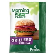 MorningStar Farms Grillers Veggie Burgers, Plant Based Protein, 9 oz, 4 Count (Frozen)