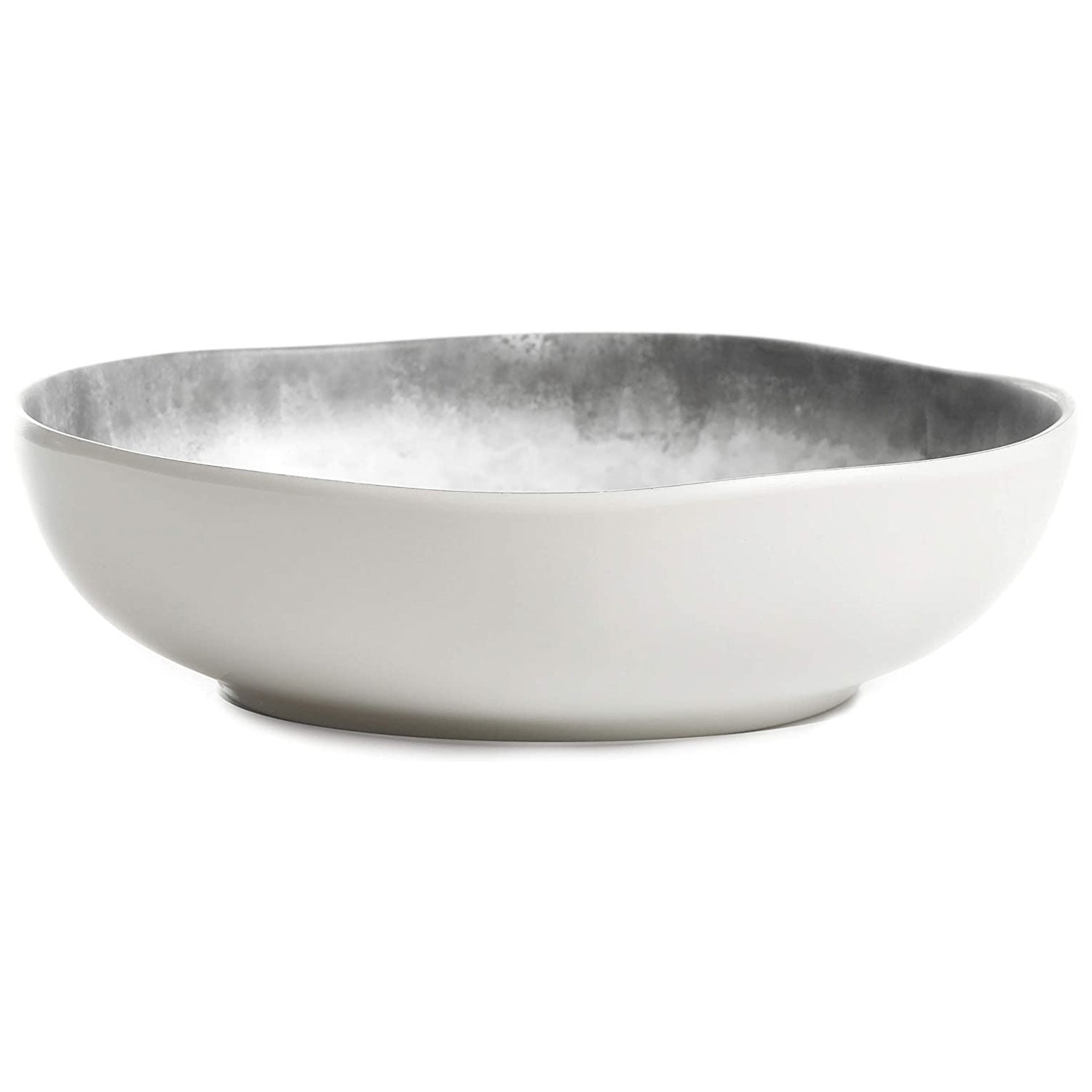 Gibson Home Granite Organic Round Melamine Dinnerware Set, Service for Four (16pcs), Marble