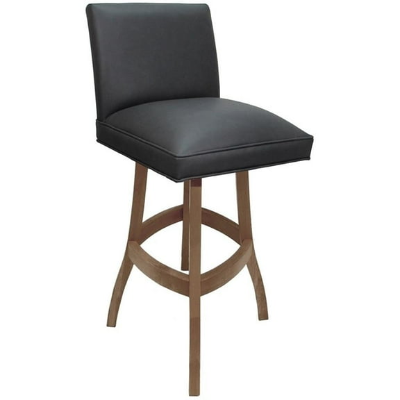 Extra Tall Solid Wood Bar Stool Sommerville 34" Seat - Gray Vinyl - Cashew