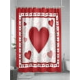 thumbnail image 5 of Valentines Shower Curtain Set, Waterproof Shower Curtains for Bathroom, Romantic Red Lips Love Heart Washable Fabric Cloth Bath Curtain for Bathtub Decoration with Hooks 72x78 Inches, 5 of 6
