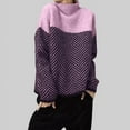 thumbnail image 4 of Chandail à Col Roulé à Blocs de Couleur Vintage Automne Hiver Coupe Ample Style Décontracté Chandail à Enfiler, 4 of 6
