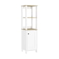 thumbnail image 7 of Practical Storage Linen Cabinet With Two Open Shelves And Single Door Oak/white Four Stable Legs, 7 of 7