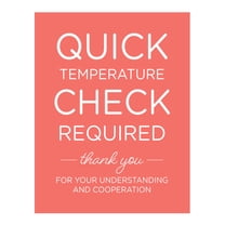 Koyal Wholesale Temperature Check Quick Temperature Check Required Business Signs, 50 Labels, 10-Pack