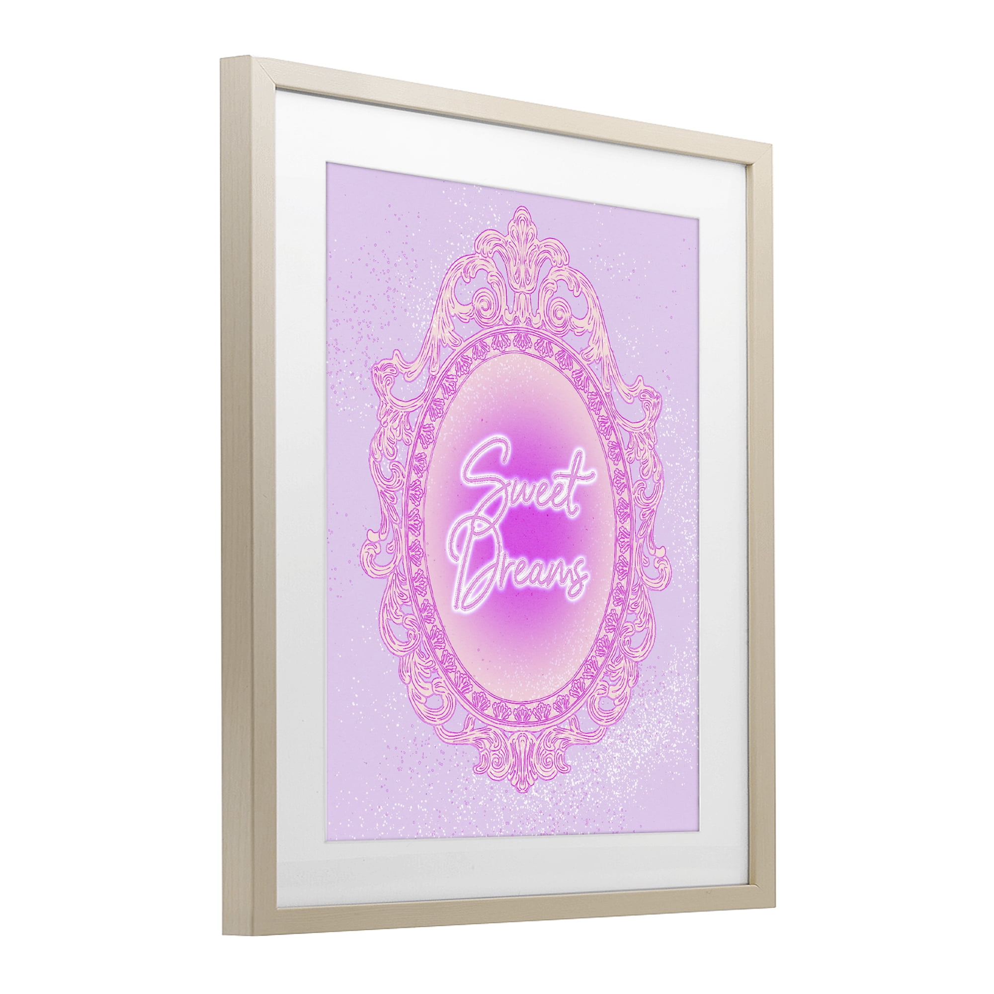 Stupell Industries Sweet Dreams Ornate Mirror Birch Framed Print Under Glass, design by Ziwei Li