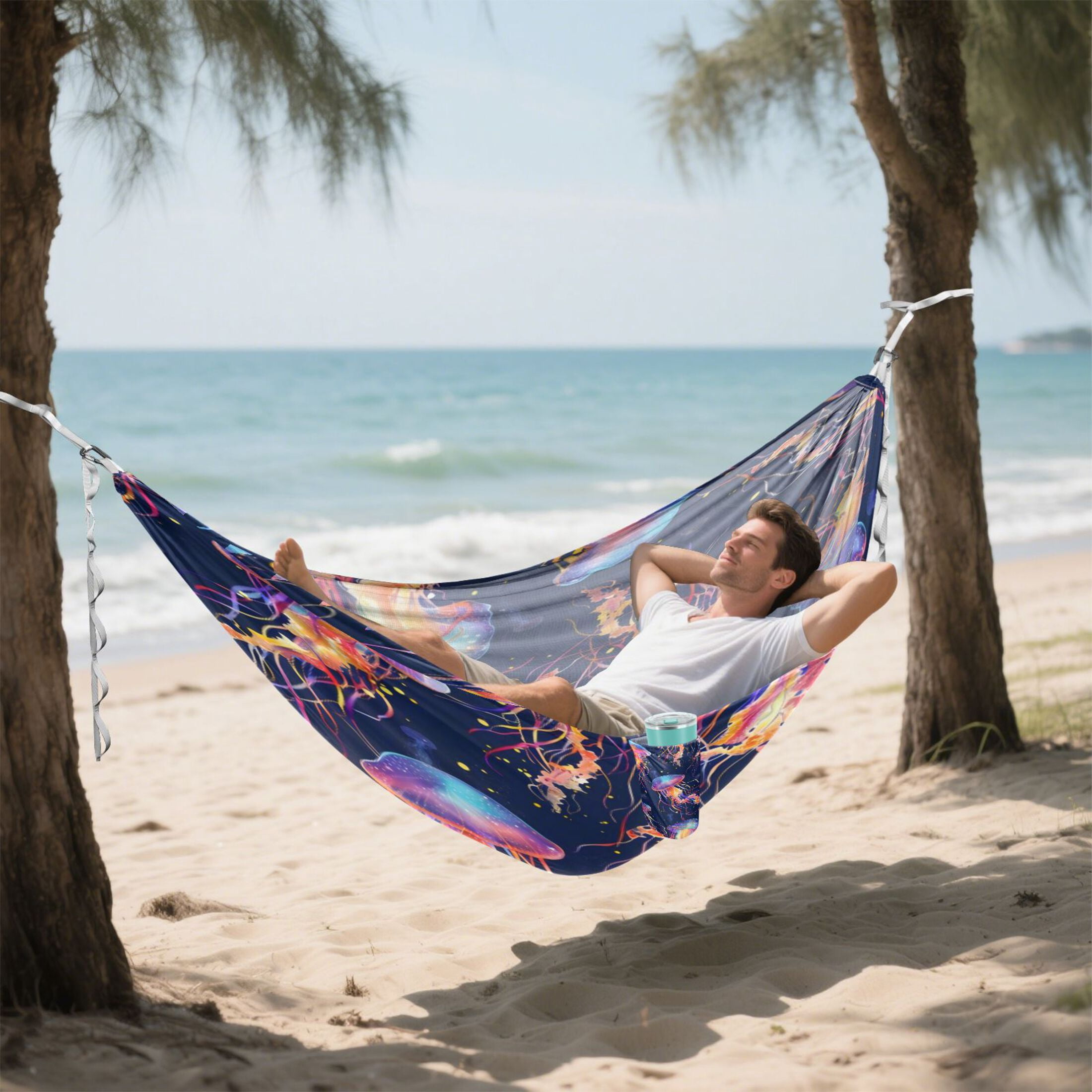 Hammock Camping Hammock Nylon Portable Hammock Travel Camping Hammock Purple Jellyfish