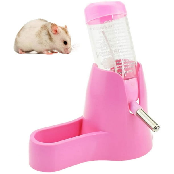 Manunclaims 3 in 1 Hamster Hanging Water Bottle Pet Auto Dispenser with Base for Dwarf Hamster