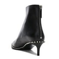 thumbnail image 3 of XYD Women Trendy Double Zipper Ankle Boots Studs Pointed Closed Toe Kitten Low Heel Office Dress Booties Shoes Size 6.5 Black, 3 of 4