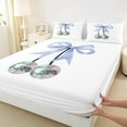 thumbnail image 3 of Feelyou Princess Blue Bowknot Bed Sheets, Chic Disco Ball King Sheets, Teen Boy Girl Kid Sheet Set, Breathable Home Decor, 4pcs, 3 of 7