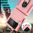 thumbnail image 5 of Heavy Duty Case for Samsung Galaxy Z Flip 4, Full Body Case with 360° Rotation Metal Ring Holder Kickstand Rugged Shockproof Anti-Scratch Case,Pink, 5 of 5