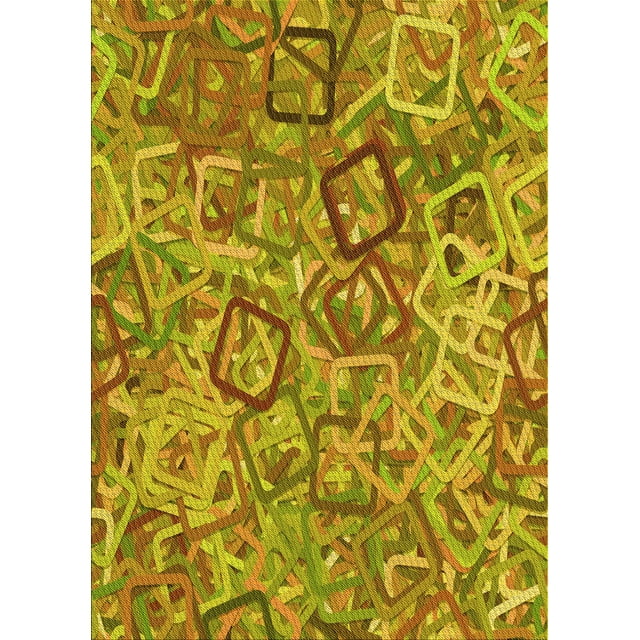 Ahgly Company Machine Washable Indoor Rectangle Transitional Golden Brown Yellow Area Rugs, 8' x 12'