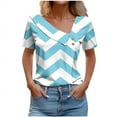 thumbnail image 2 of SDNall Womens V-Neck Fashion Casual Short-Sleeved Spring And Summer Top, 2 of 9