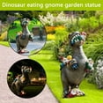 thumbnail image 2 of Garden Gnome Statues Outdoor Decor Dinosaur Eating Gnomes Garden Art Decoration, 2 of 6