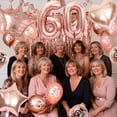 thumbnail image 4 of YANSION 60th Birthday Decoration for Mother, Rose Gold Birthday Decorations, 60th Rose Gold Balloons Happy 60th Birthday Triangle Flag Banner Number 60 Balloons for Women Birthday Party Decorations, 4 of 6