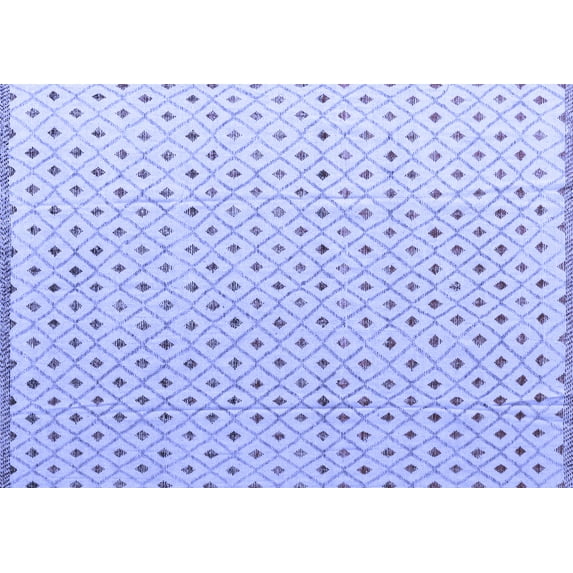 Ahgly Company Machine Washable Indoor Rectangle Solid Blue Modern Area Rugs, 7' x 9'
