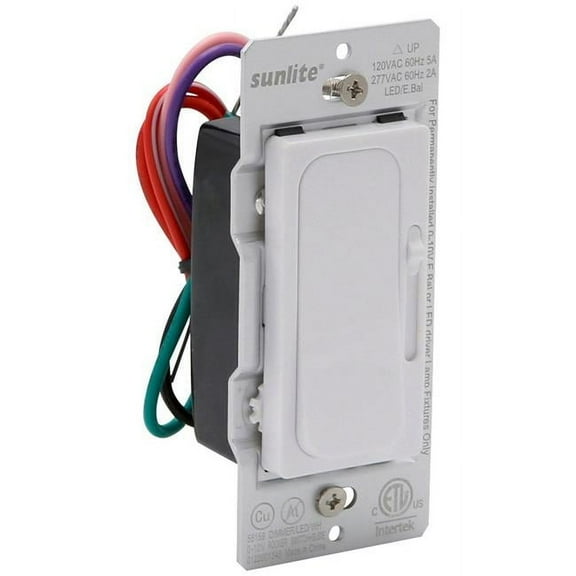 Sunshine Lighting B3166747 Sunlite LED Wall Dimmer Switch - Low Voltage - 120-277V - 600W - White