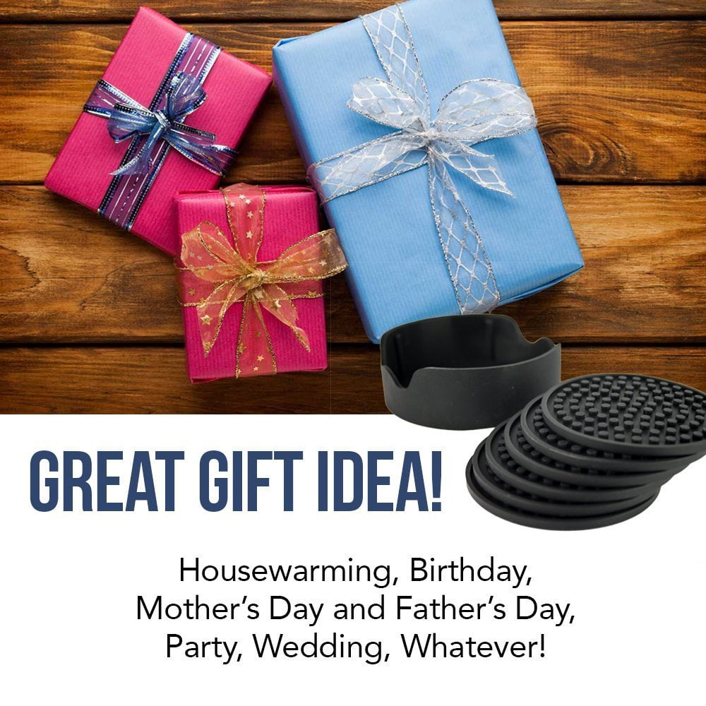 Water Proof Black Coasters Great for Outdoor Coaster Set Bundle Silicone Coasters Set of 6 In Holder PLUS 6 Pack Absorbent Coasters While Grey Geometric Ceramic Coasters Look Nice Indoor as Décor Water Proof Black Coasters Great for Outdoor Coaster Set Bundle Silicone Coasters Set of 6 In Holder PLUS 6 Pack Absorbent Coasters While Grey Geometric Ceramic Coasters Look Nice Indoor as Décor