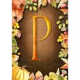 thumbnail image 2 of America Forever Fall Monogram House Flag Letter P 28 x 40 inches Double Sided, Pumpkin Autumn Leaves Harvest Seasonal Outdoor Decor, Holiday Outside Yard Decorations, 2 of 5