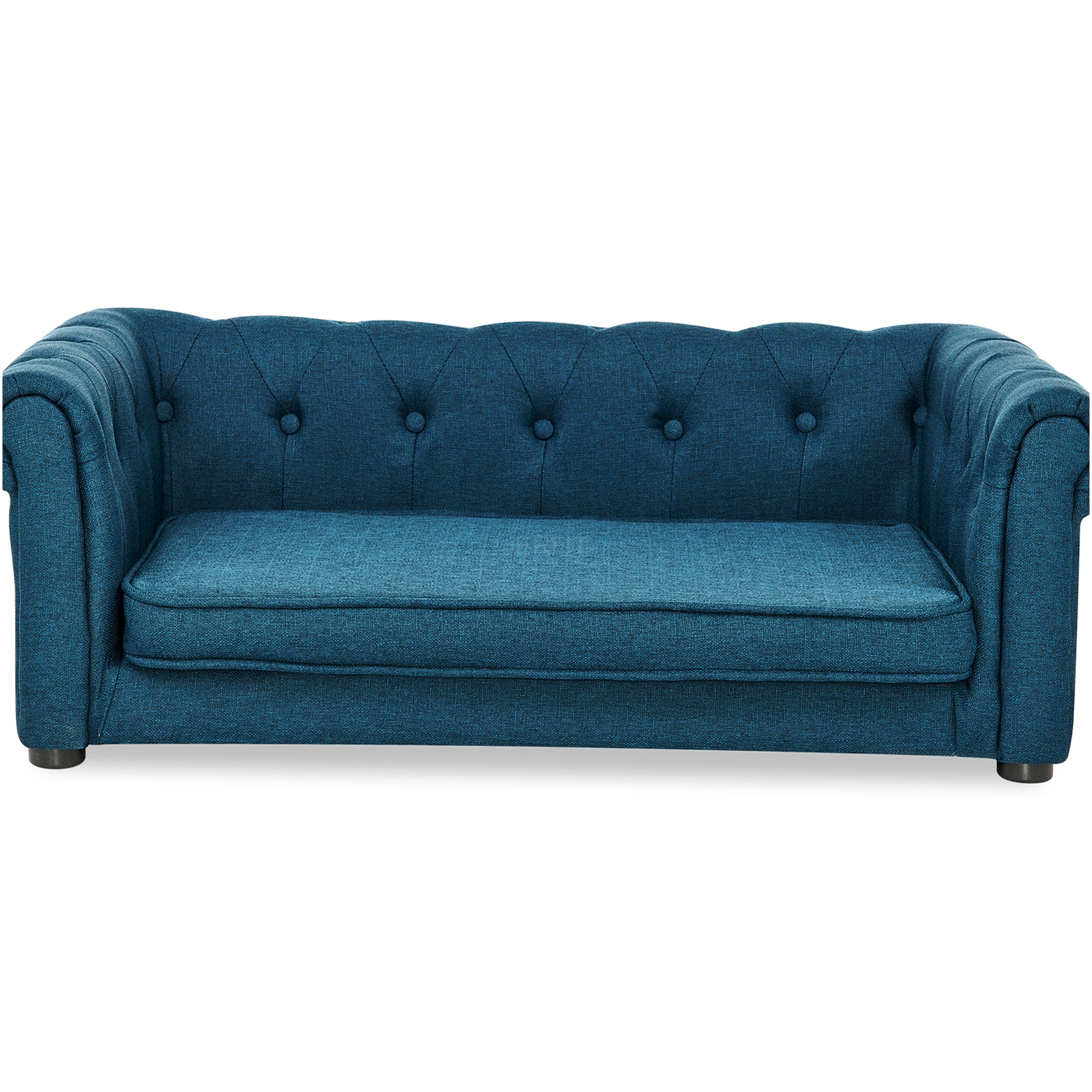 JERFIT Elevated Dog Bed for Small & Medium Dogs, Modern Pet Sofa with Foam Padding, Breathable Blue Fabric, Indoor Pet Furniture, Supports up to 100lbs
