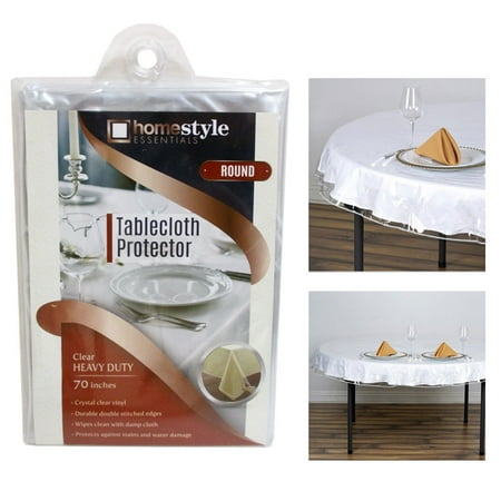 clear vinyl table tablecloth heavy spill protector duty crystal round