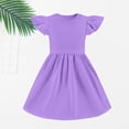 thumbnail image 4 of Ruyang Toddler Girls Solid Dresses Ruffle Fly Sleeve Crewneck A-line Tank Dresses Summer Casual Beach Vacation Midi Dresses, 4 of 8
