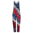 thumbnail image 2 of DDAPJ pyju 2024 Summer Sleeveless Jumpsuits for Women 4th of July American Flag Print Spaghetti Strappy Rompers Loose Casual Wide Leg Overall Pants with Pockets Z-Red XXXL, 2 of 4