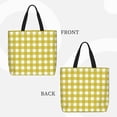 thumbnail image 3 of Vsdgher Yellow Checkboard print Tote Bag for Women Shoulder Bag with Zipper Large Shoulder Bag Handle Handbag Portable Washable for Travel, Work, 3 of 8