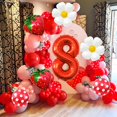 thumbnail image 4 of Set de globos con forma de fresa para niña de octavo cumpleaños de Corabsar, 4 of 7