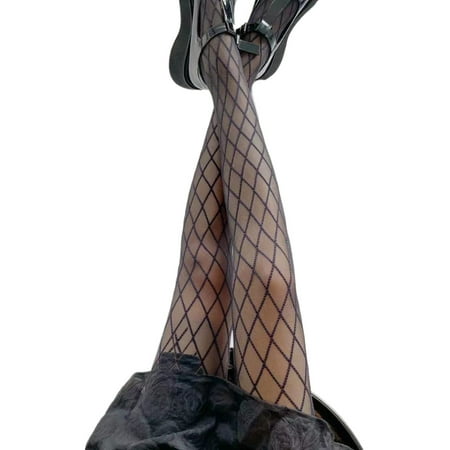 

Women Autumn Sexy Sheer Silky Pantyhose Diamond Plaid Rhombus Jacquard Patterned Stretch Tights Lolita Stockings Hosiery