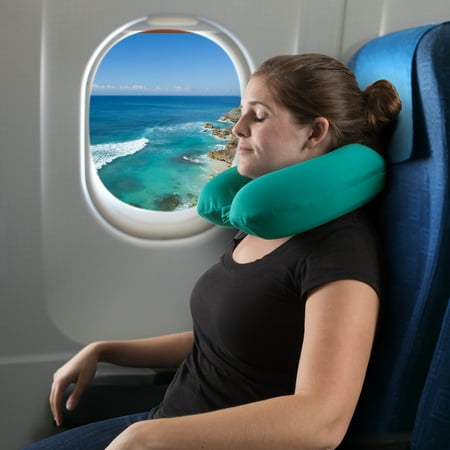 Memory-Foam-Travel-Pillow-Round-U-Shaped-Neck-Head-Support-with-Pillowcase-Protector-for-Sleeping-Airplanes-Train-and-Camping-by-Somerset-Home