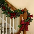 thumbnail image 5 of Christmas Wreath and Garland Set Artificial Greenery for Front Door and Fireplace, Indoor Outdoor Xmas Decor Pre-Decorated with Rattan, Ball Ornaments and Rich Accents, 5 of 9