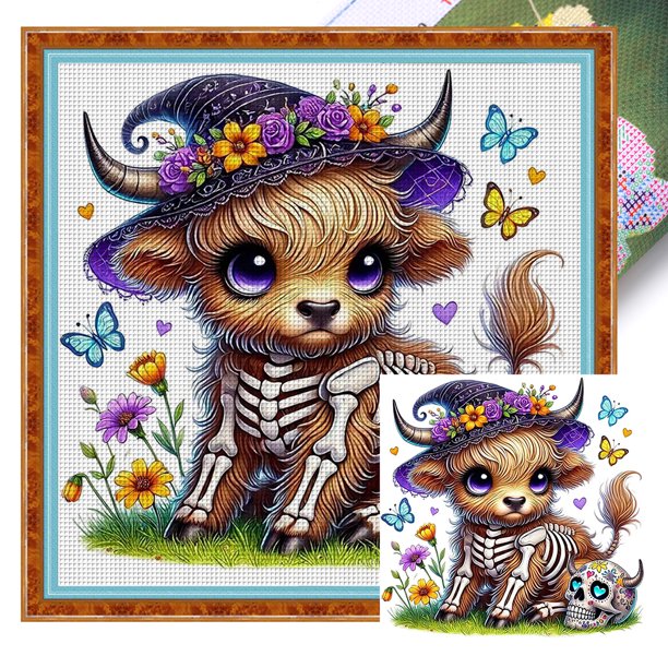 Hilo Algodón Ecológico Bordado 11CT Punto Cruz Yak Halloween 40x40cm