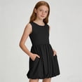 thumbnail image 4 of Ashirexll Robes d'Été pour Ados Enfants Sans Manches Extensibles Couleur Unie Ligne A Tournoyantes Patineuse École Récital Robe pour Ados, 4 of 6