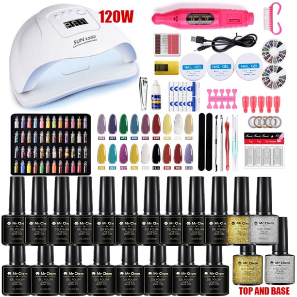 Mr Chem Nail Salon Manicure Set 54W UV LED Lamp Dryer 18/12/10 Colors Electric Nail Drill Machine Nails Art Decoration Tool uñas qiuyongming unisex