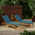 thumbnail image 2 of Belinda Outdoor Fabric Chaise Lounge Cushion (Set of 2), Blue, 2 of 10