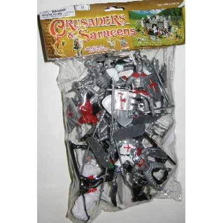 - 1/32 Crusader Knights Figure Playset (16 w/Weapons & 4 Horses) (Bagged)