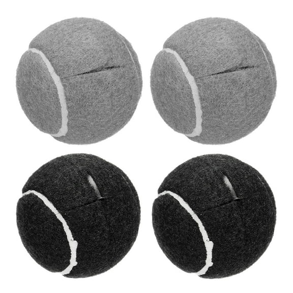 4 Pcs Precut Walkers Tennis Balls, Universal Precut Glide Balls Walkers Accessories Glides, Grey/Black