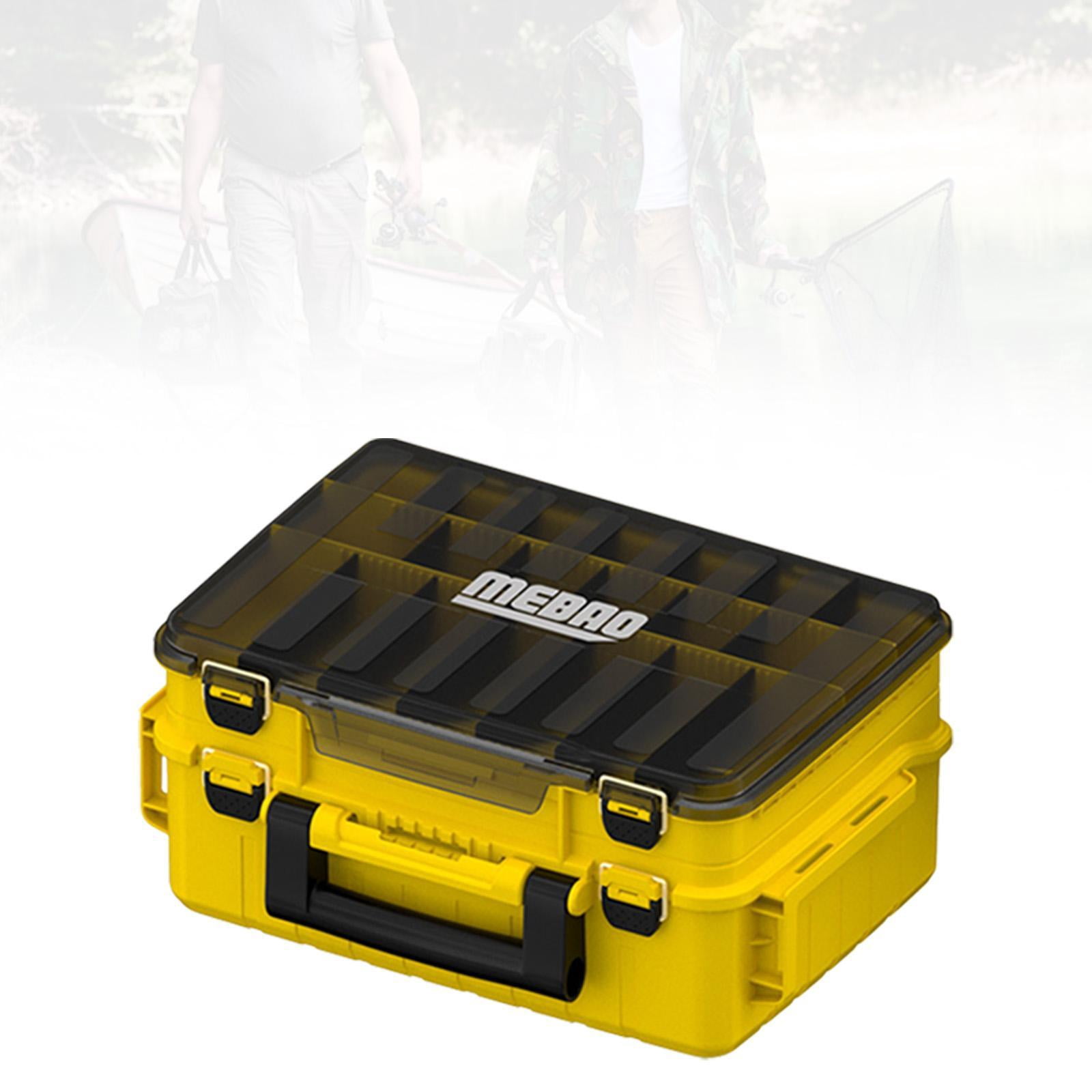 Wswqop Fishing Tackle Box Container Lightweight Accessories Holder Organizer for Travel yellow