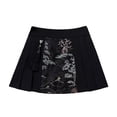 thumbnail image 3 of Girls Chinese Embroidered Pleated Skirt, Floral A-Line Midi Skirt with Elastic Waist for Kids, 3 of 4