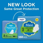 Equate Maxi Pads with Wings, Size 2, Long Super Absorbency, Compare to Always® (168 Count)