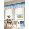 thumbnail image 5 of 2 Pack Summer Blue Beach Valance for Window Coastal Nautical Watercolor Gradient Ocean Sea Waves Kitchen Valance Rod Pocket Short Curtain Topper Decorative Window Treatment for Living Room 42"x12", 5 of 9