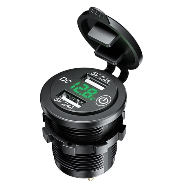 Adaptador de enchufe de encendedor USB dual Baoblaze Verde
