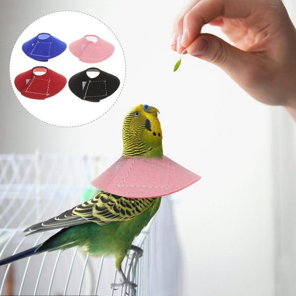Beaupretty 4Pcs Pet Recovery Neck Collar for Birds Assorted Colors Anti Bite Design