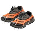 thumbnail image 3 of Garras antideslizantes para hielo y nieve con 18 púas de acero inoxidable - Talla L en color naranja, ideales para senderismo y pesca en hielo. Incluye bolsa de transporte., 3 of 6