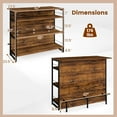 thumbnail image 3 of Costway Kitchen Island, 4-Tier Mini Bar Table Height Pub Table with Footrest, Wine Rack, 3 of 10